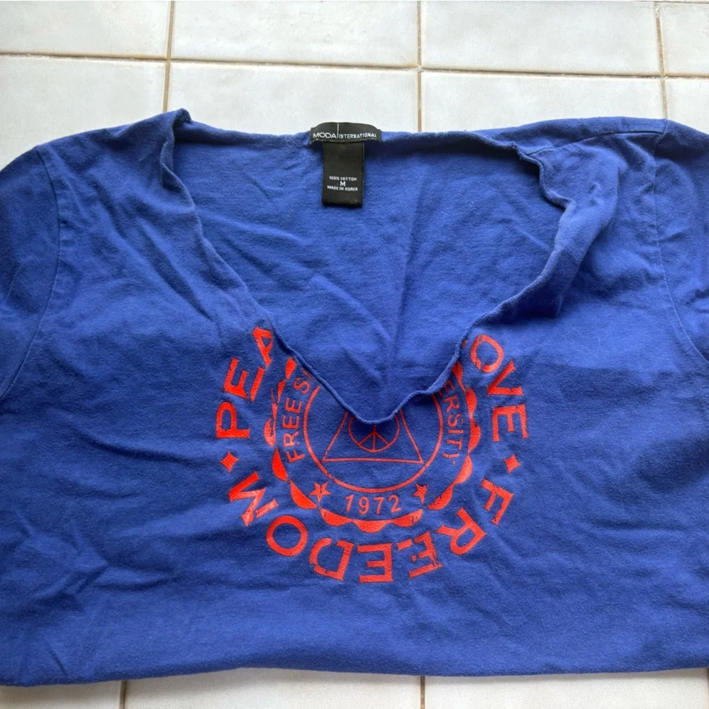 Moda International Royal Blue Cotton Top - Picture 3 of 3